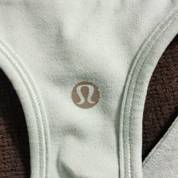Light Turquoise Lululemon Racerback Tank Top(Well Loved, Linted) - Picture 3 of 4